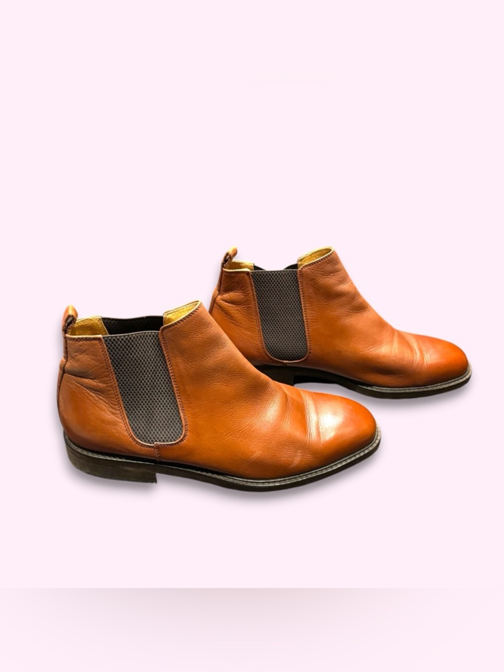 Yves Saint Laurent Vintage Men’s Leather Chelsea Boots in Cognac US 8 Wide/26EEE